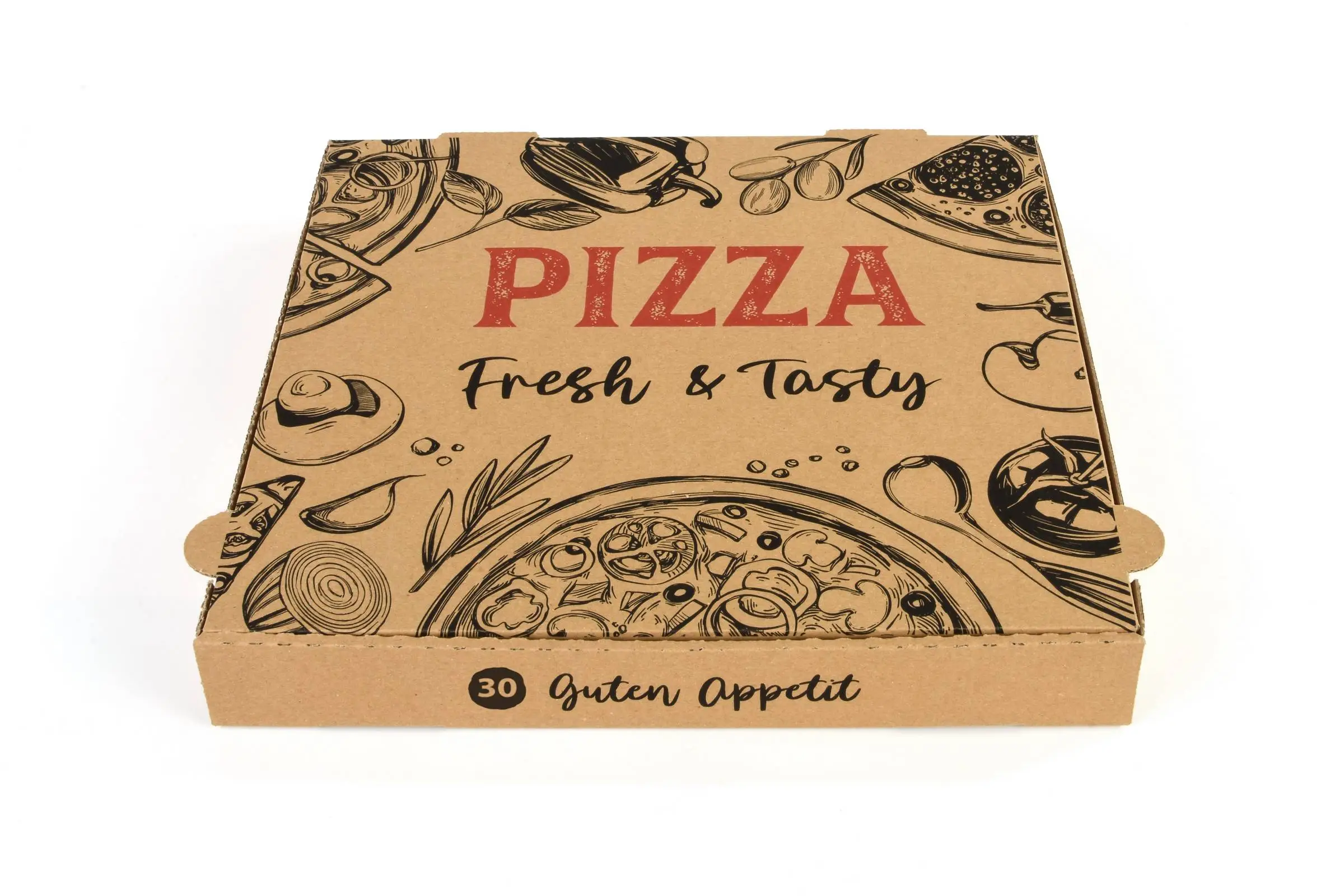 SY-66448 Pizzakarton, 30 x 30 x 4 cm, braun, 100 Stück
