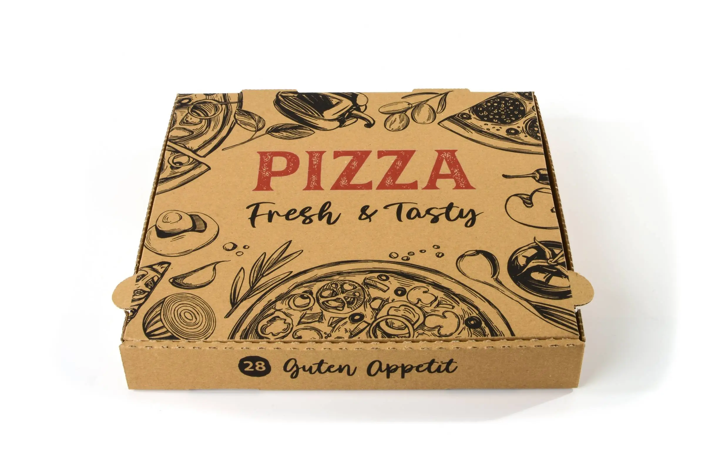 SY-66446 Pizzakarton, 28 x 28 x 4 cm, braun, 100 Stück
